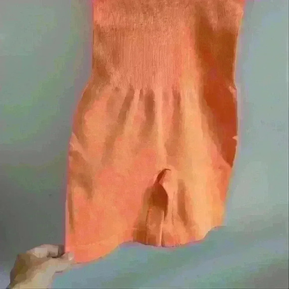 AMAZON | Women's Orange Henley Spaghetti Strap Short Active  Jumpsuit - Picture 3 of 5